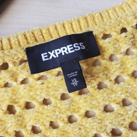 Express bright yellow crop sweater - Picture 4 of 6